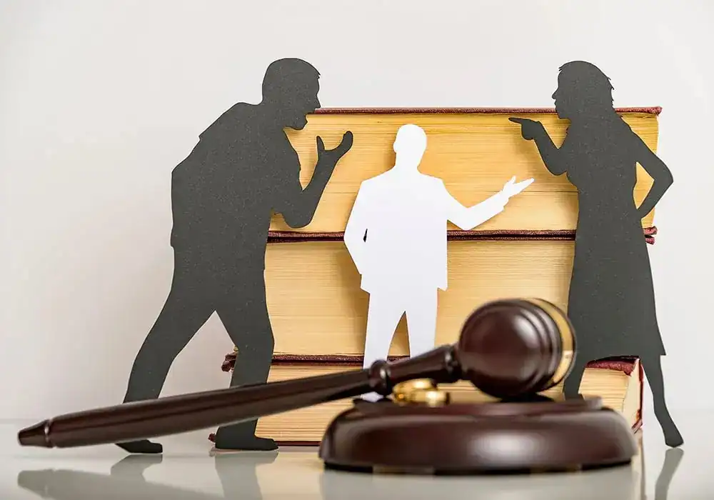 image of couple arguing through divorce Newport