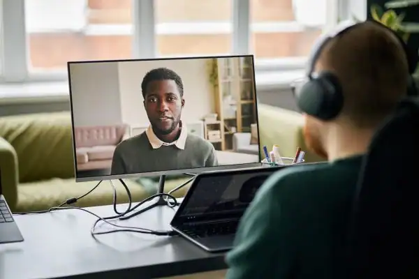 image of online mediation Newport in progress.